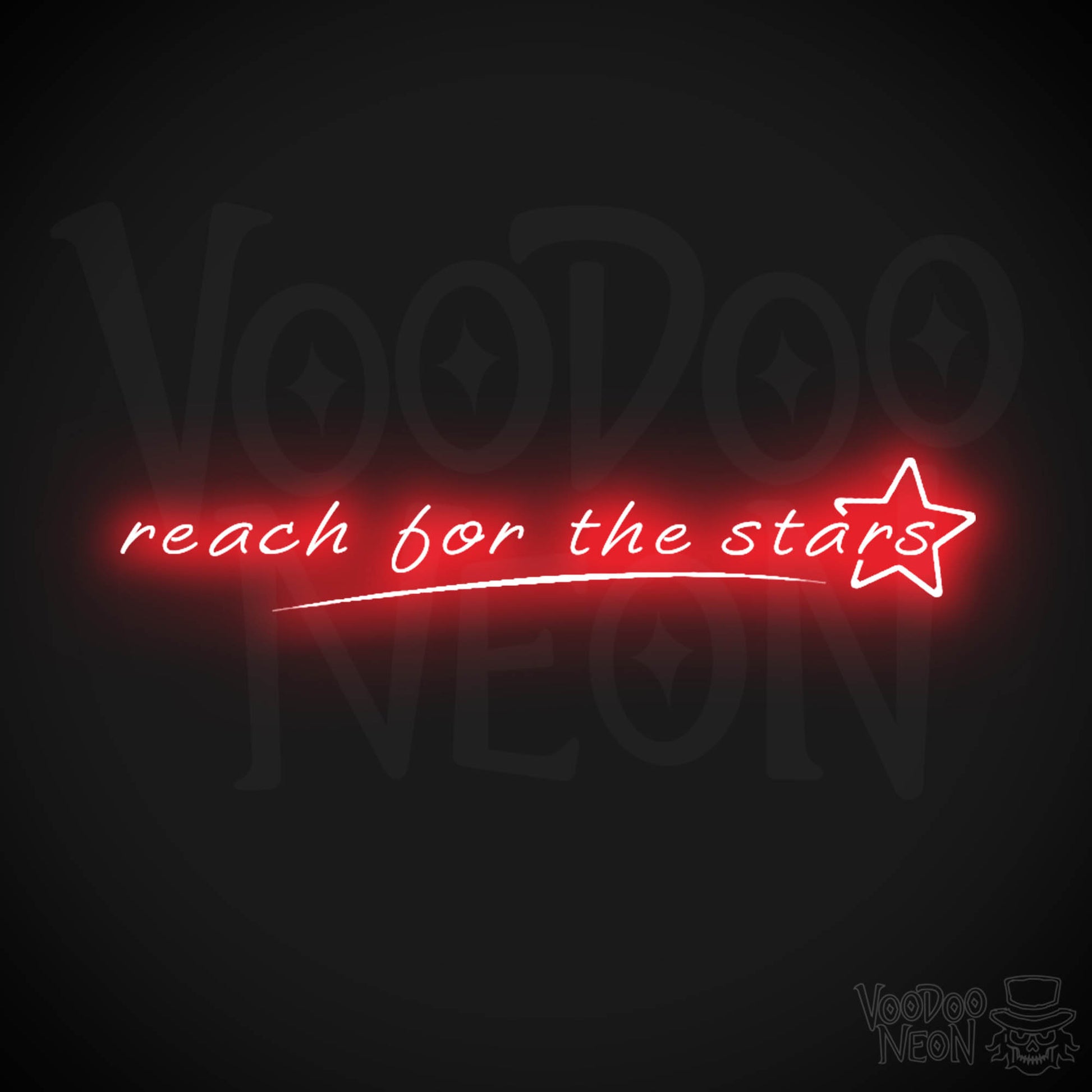 Reach For The Stars Neon Sign - LED Wall Art - Color Red