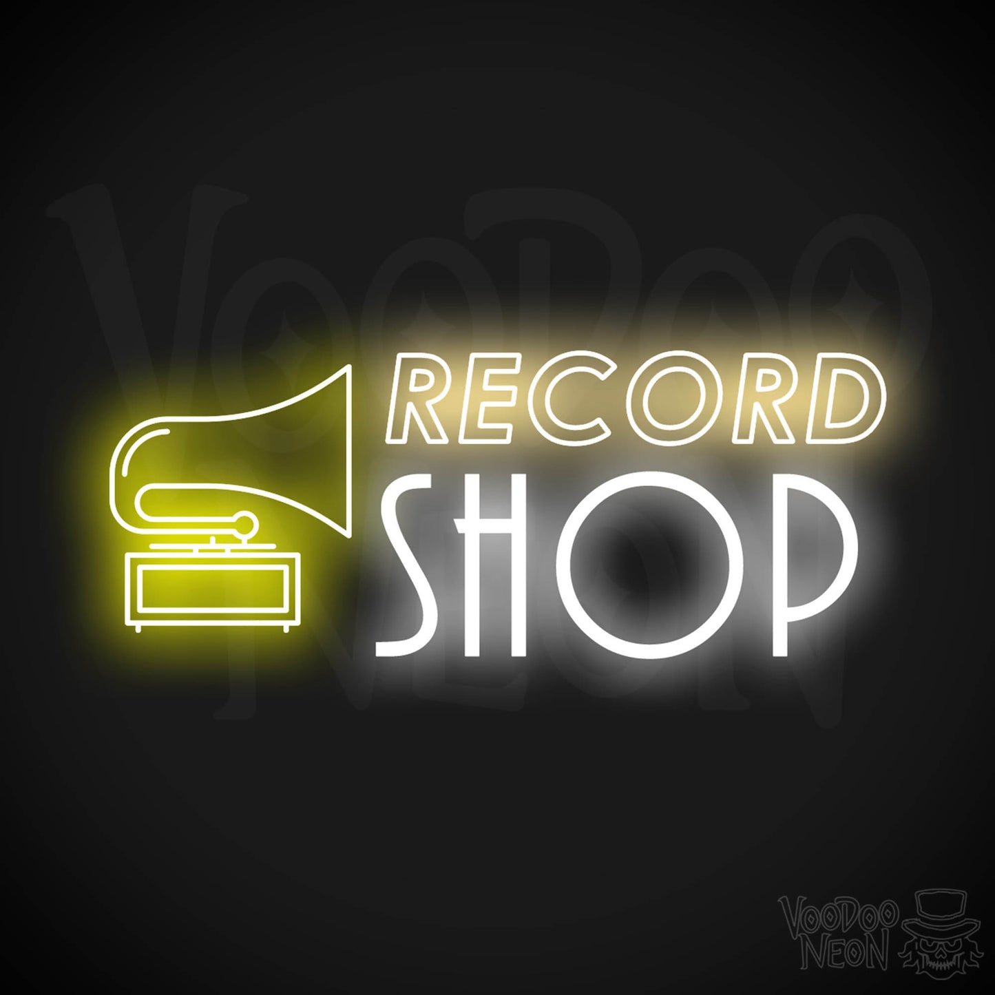 Record Shop Neon Sign - Neon Record Shop Sign - Color Multi-Color
