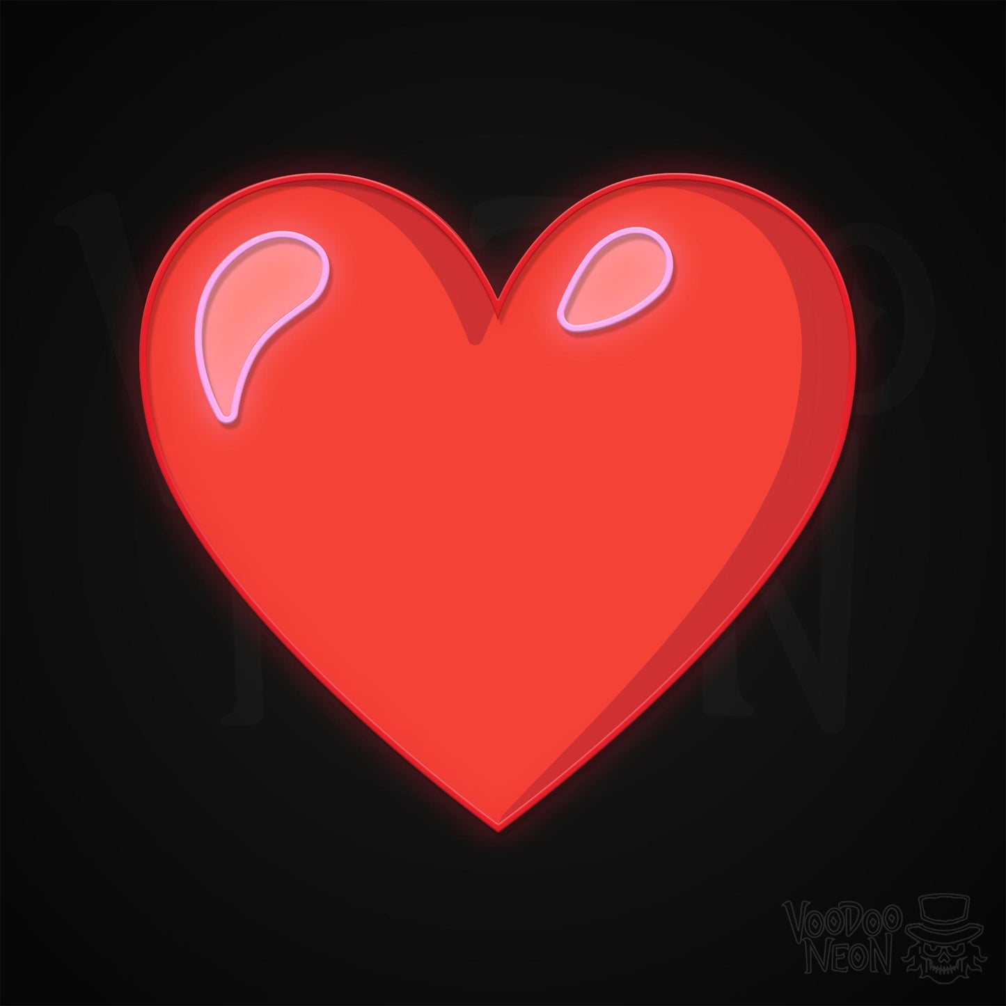 Red Heart Emoji Neon Sign - Multi-Color - Blackwall