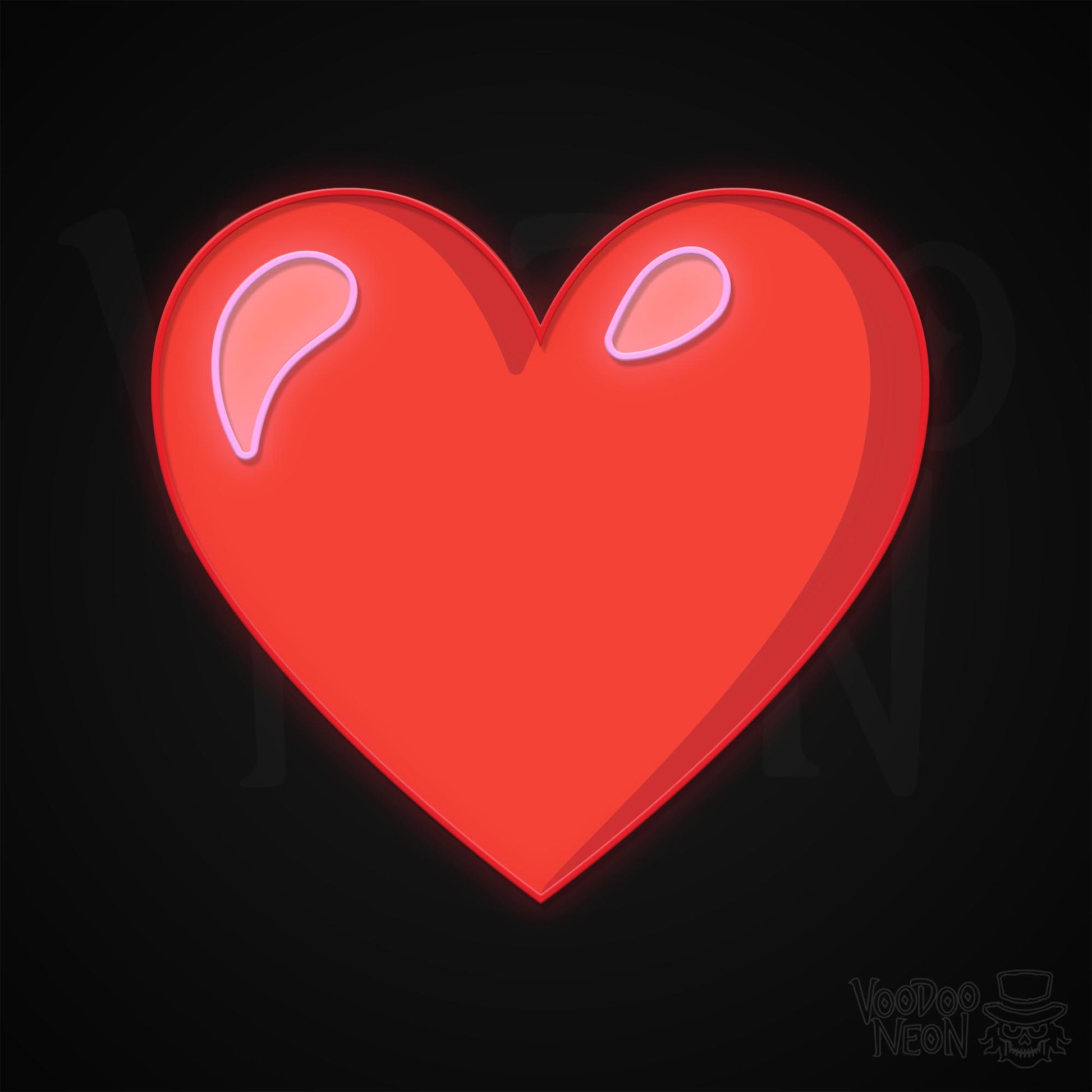 Red Heart Emoji Neon Sign - Multi-Color - Blackwall