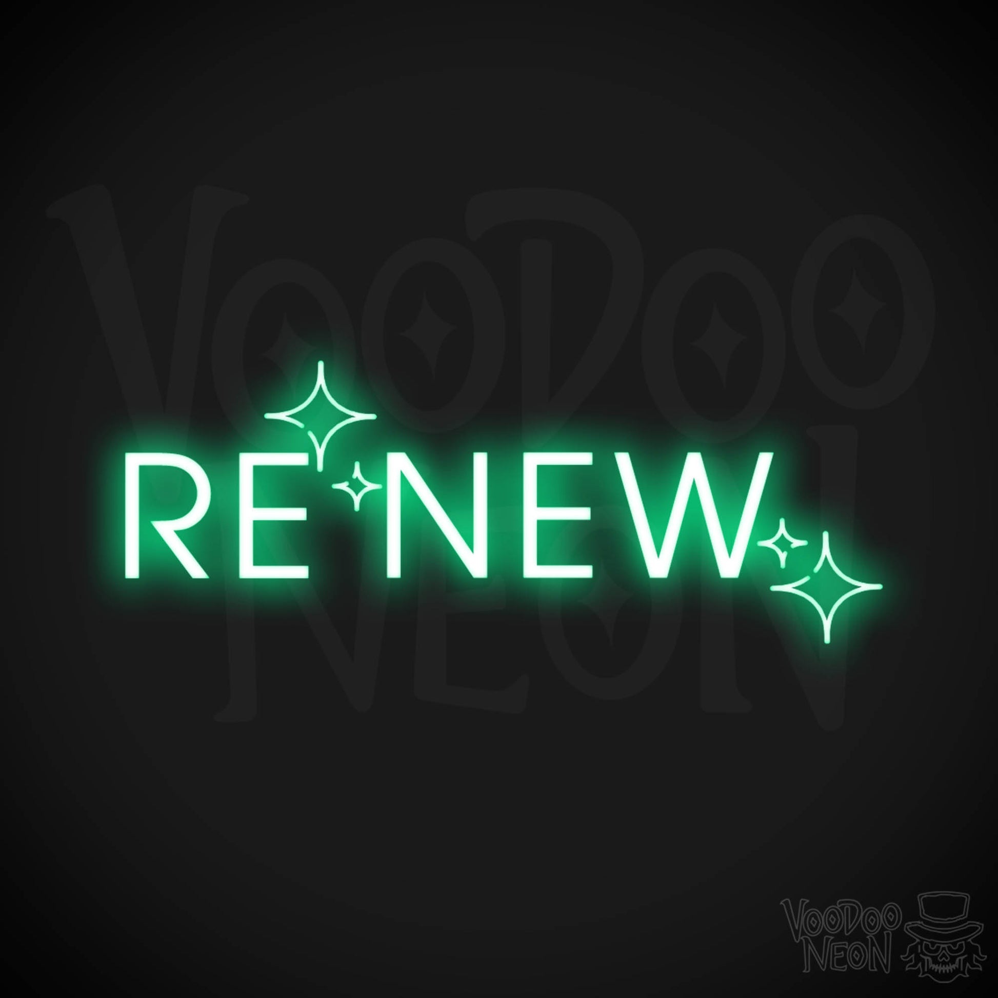 Renew Neon Sign - Neon Renew Sign - Color Green