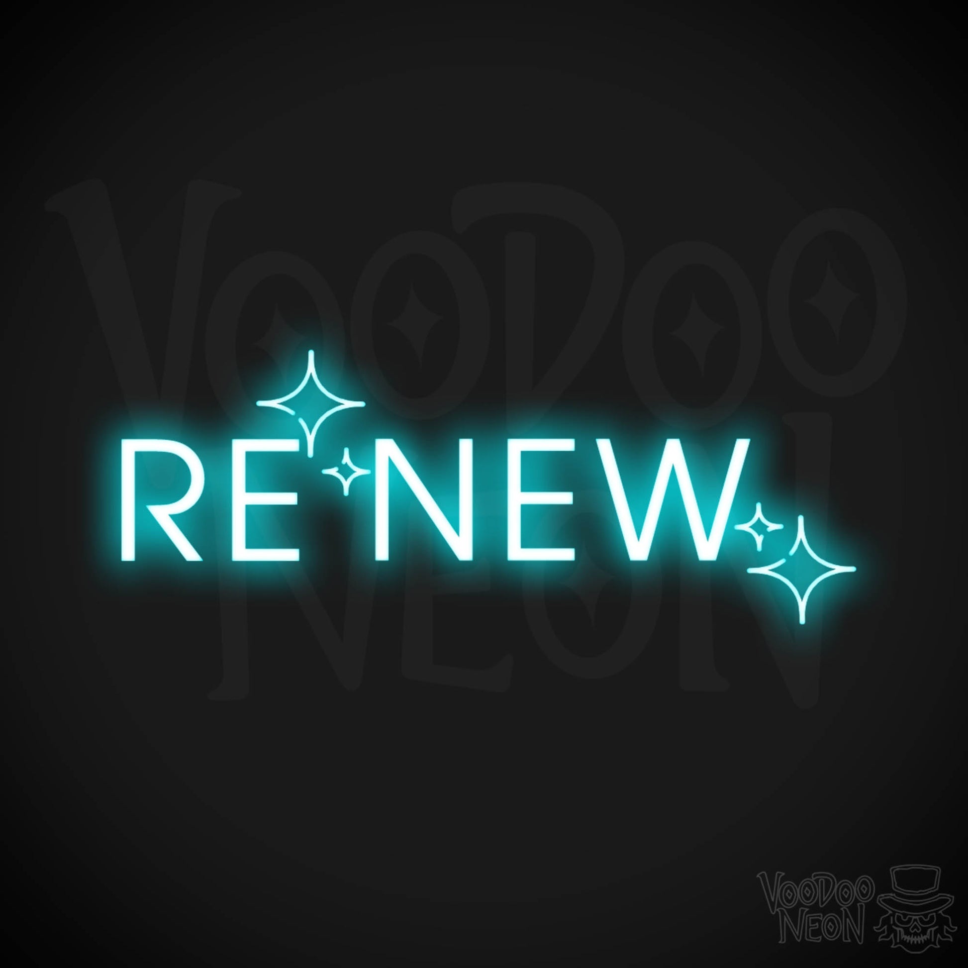 Renew Neon Sign - Neon Renew Sign - Color Ice Blue