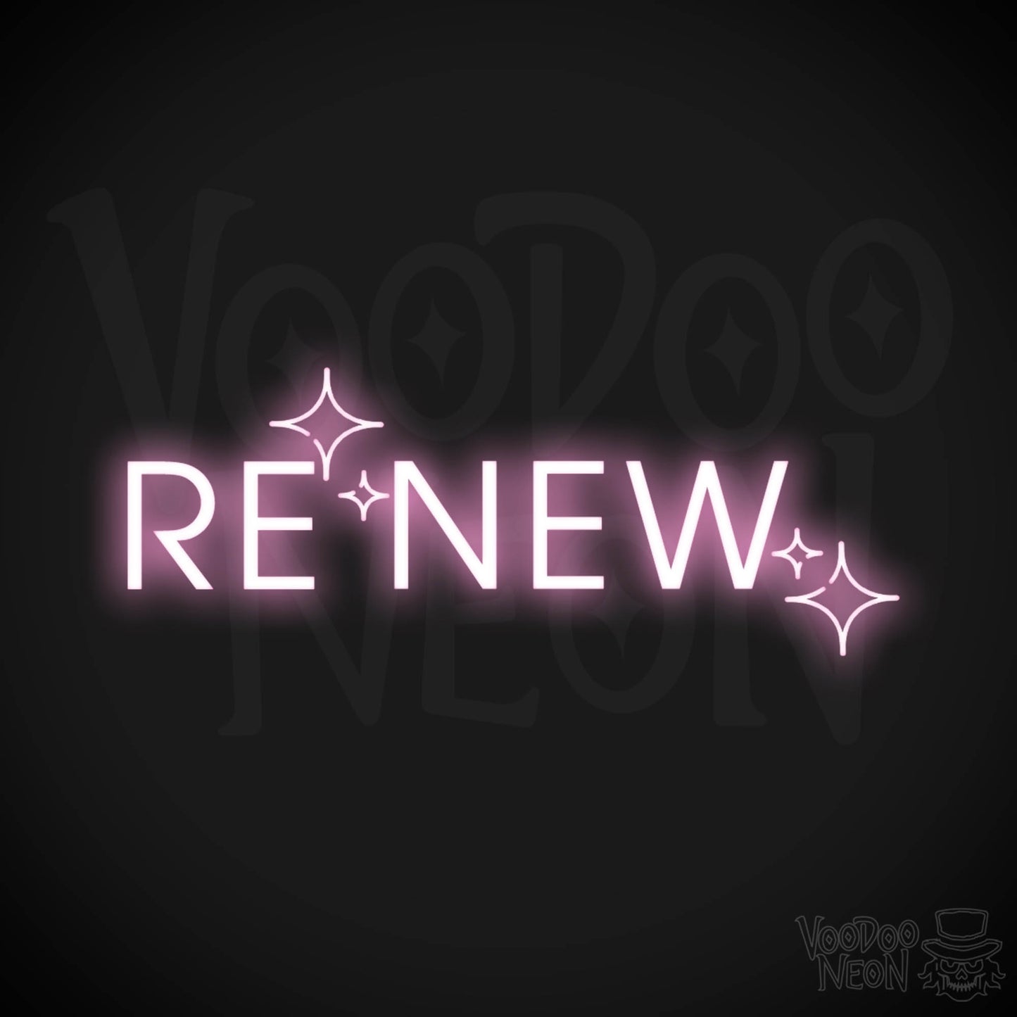 Renew Neon Sign - Neon Renew Sign - Color Light Pink