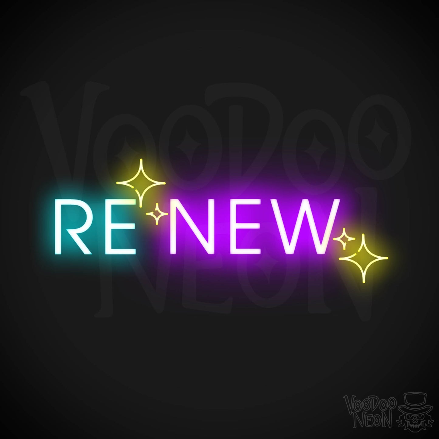 Renew Neon Sign - Neon Renew Sign - Color Multi-Color