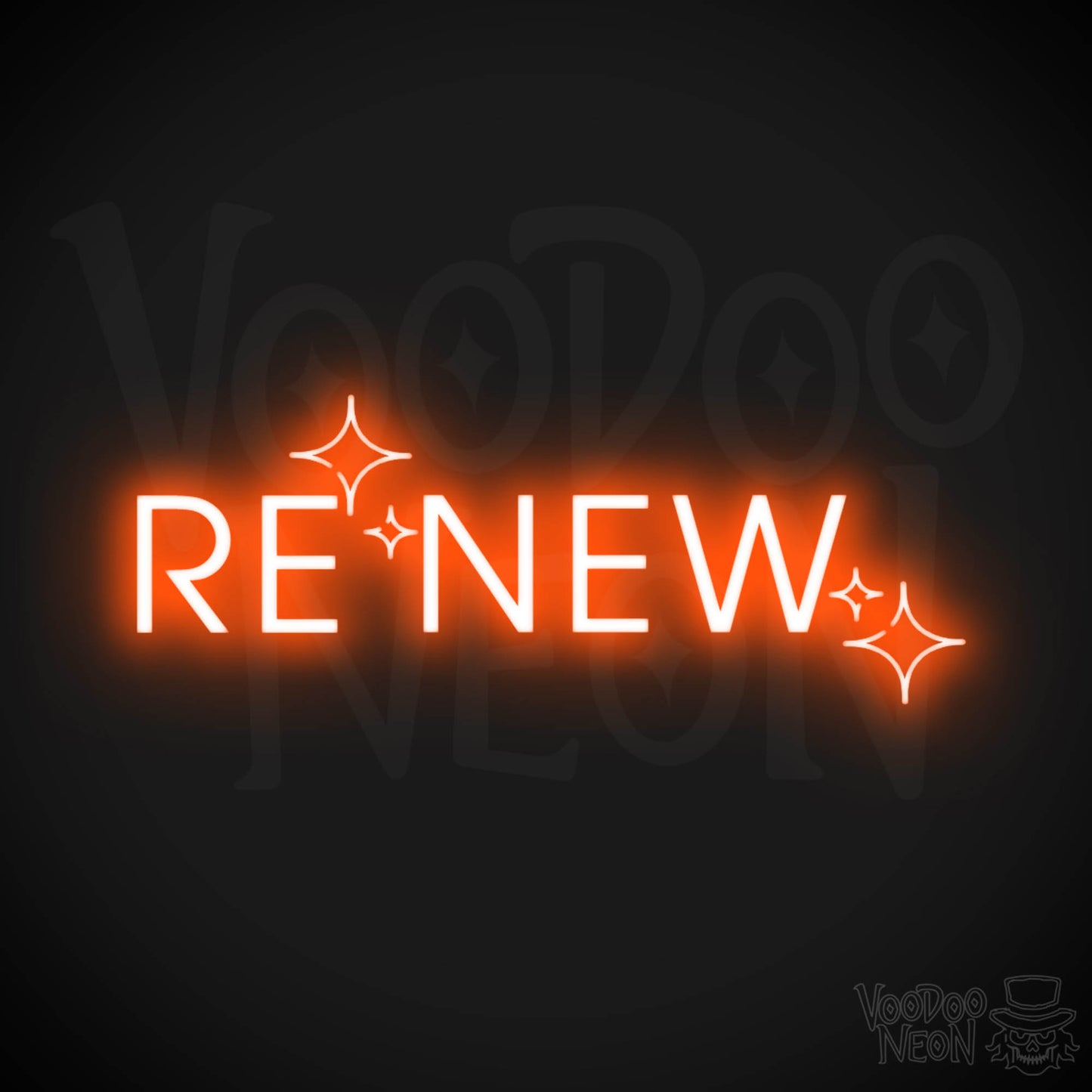 Renew Neon Sign - Neon Renew Sign - Color Orange