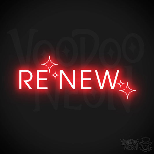 Renew Neon Sign - Neon Renew Sign - Color Red