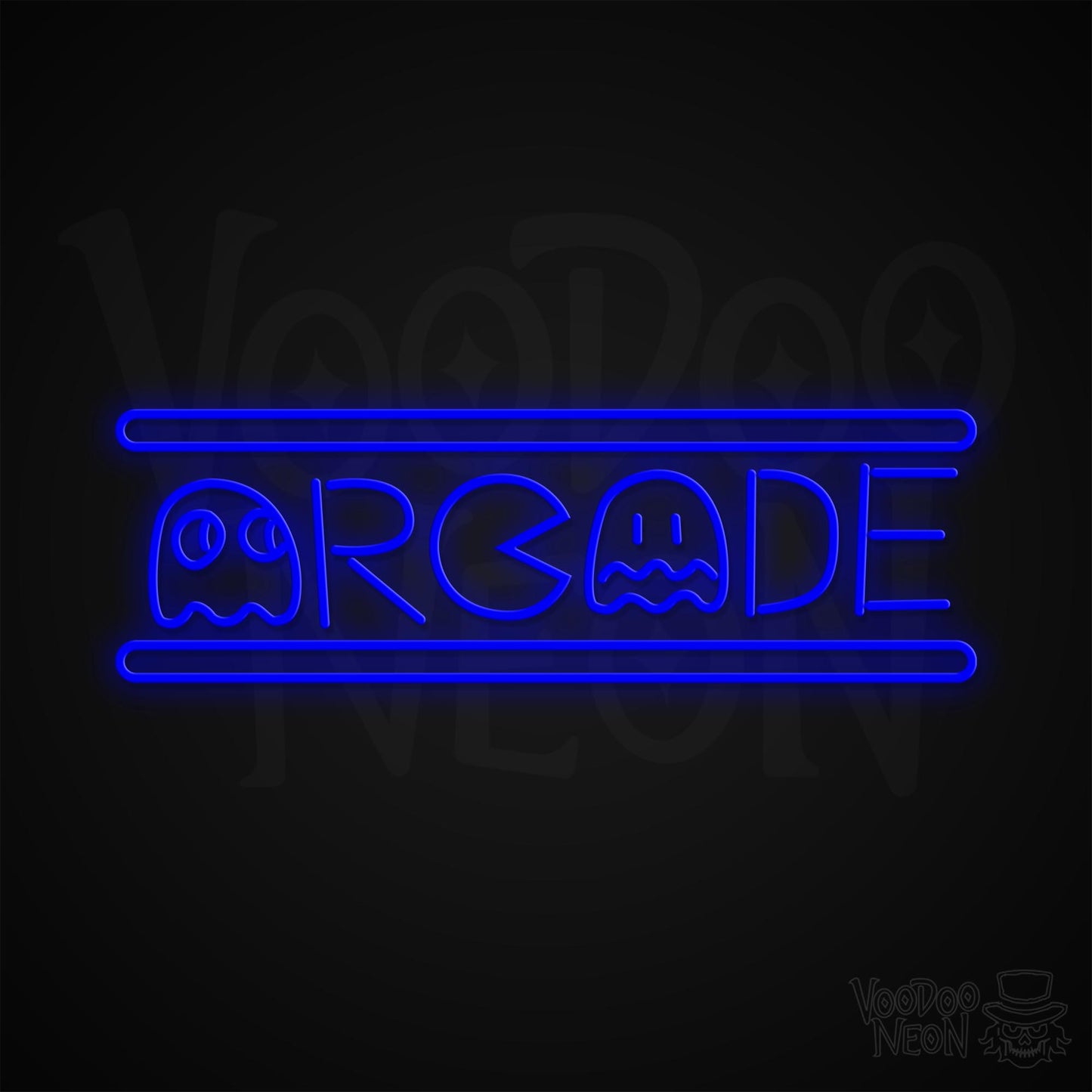 Retro Arcade Neon Sign - Dark Blue