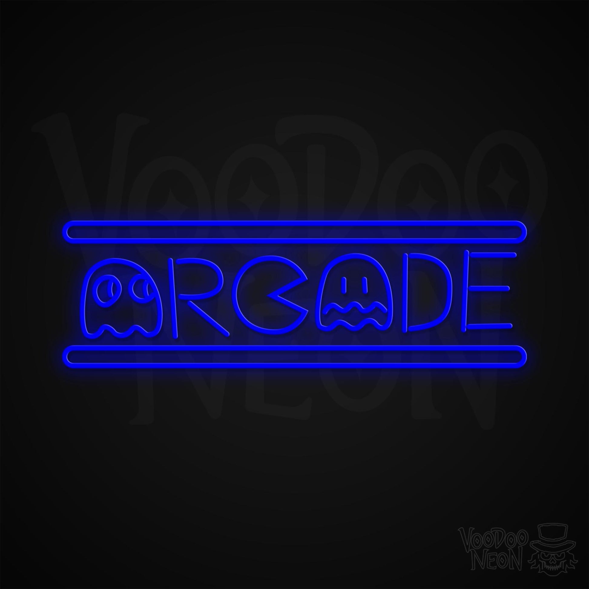 Retro Arcade Neon Sign - Dark Blue