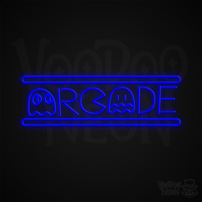 Retro Arcade Neon Sign - Dark Blue