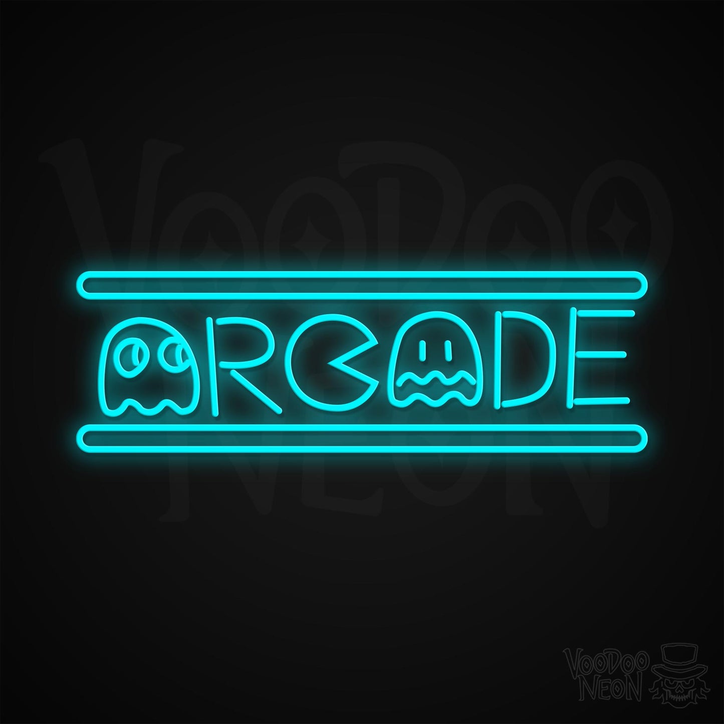 Retro Arcade Neon Sign - Ice Blue