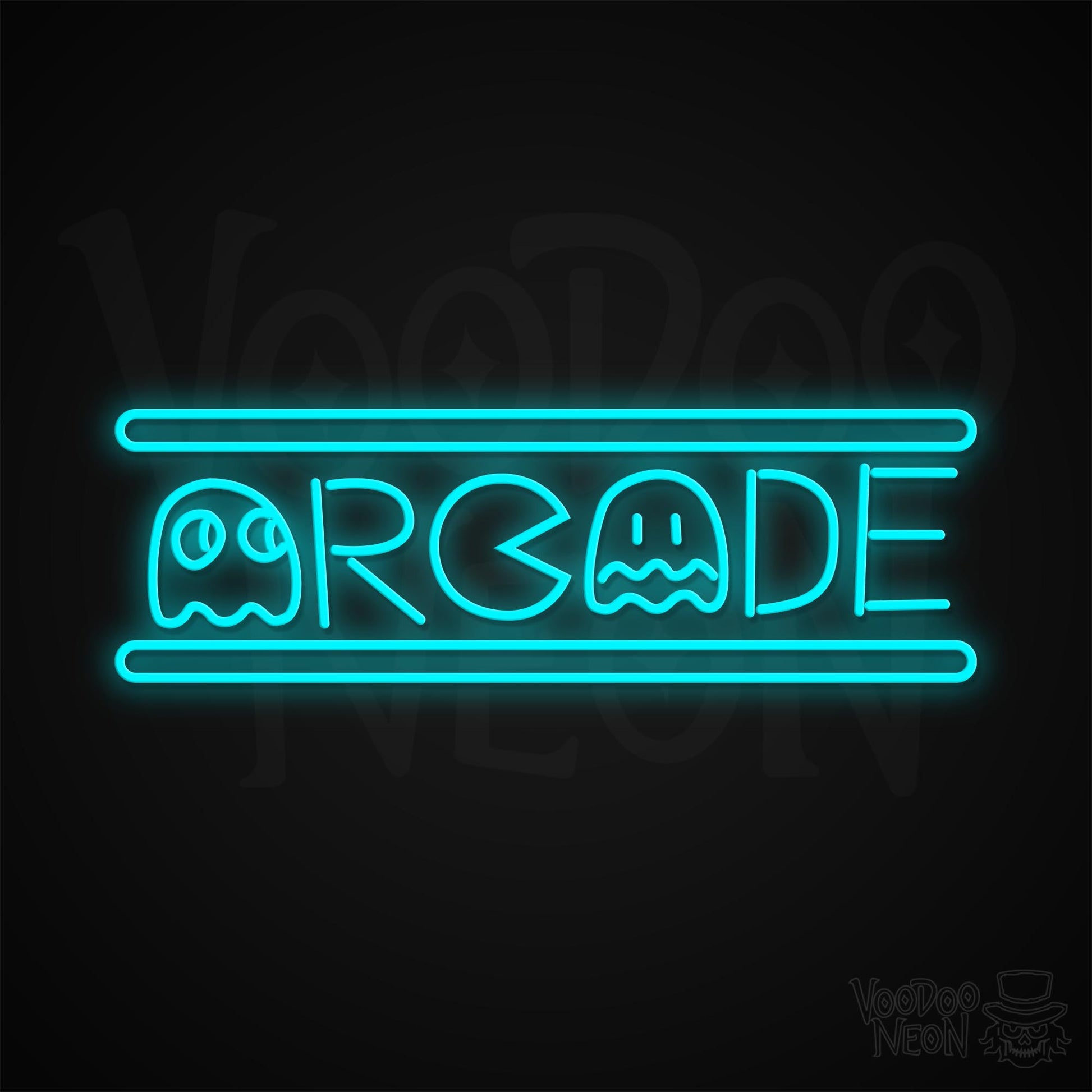 Retro Arcade Neon Sign - Ice Blue