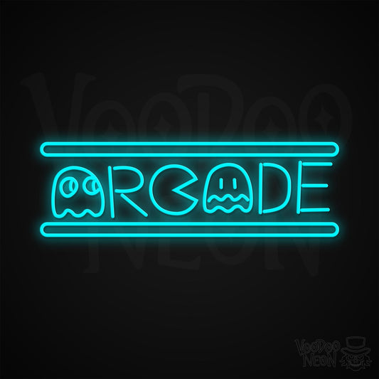 Retro Arcade Neon Sign - Ice Blue