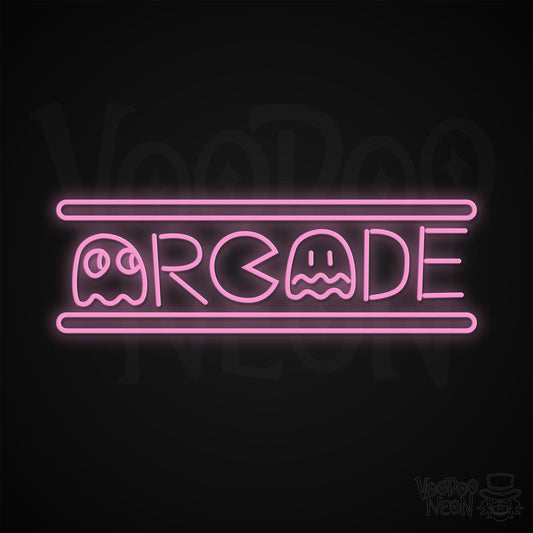 Retro Arcade Neon Sign - Light Pink