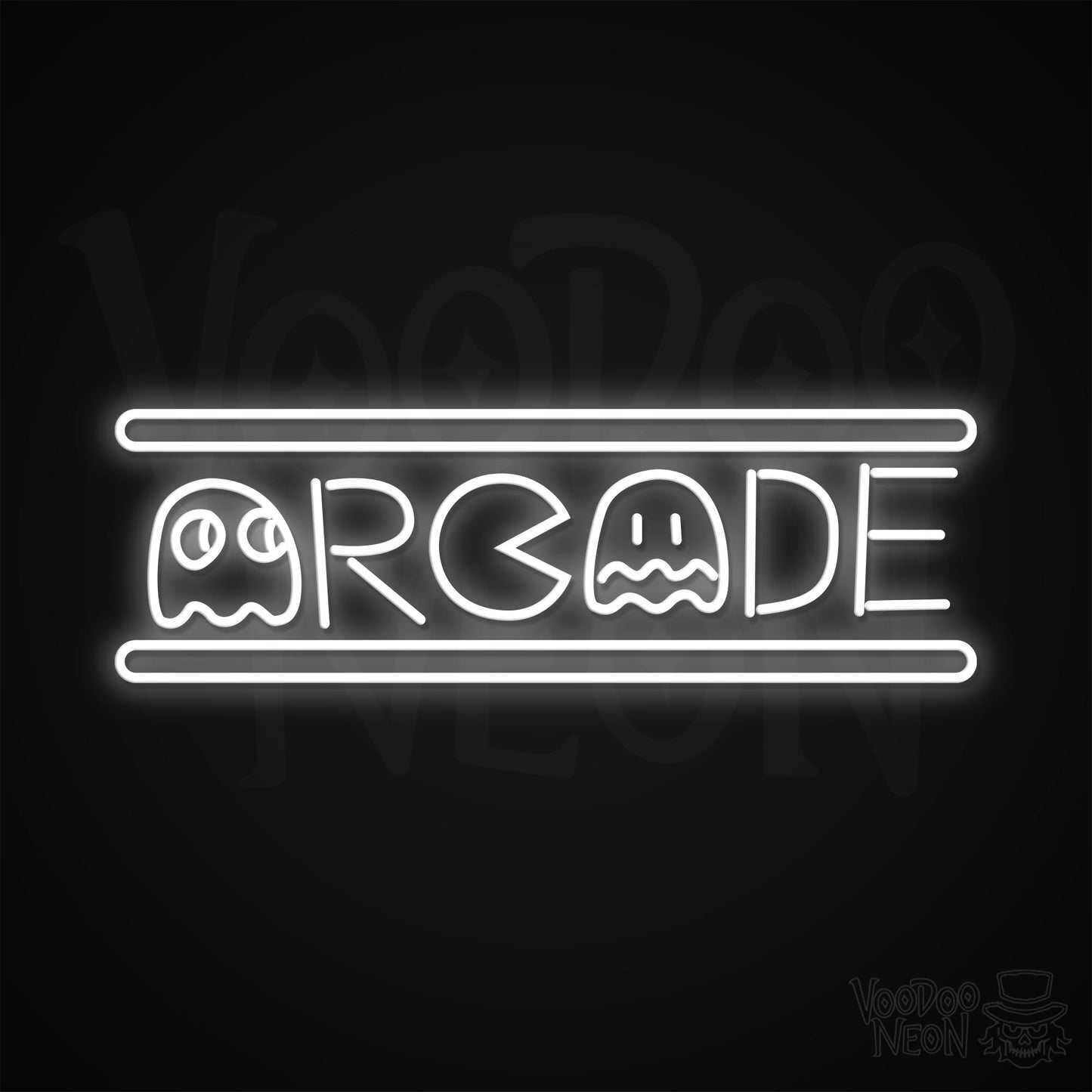 Retro Arcade Neon Sign - White