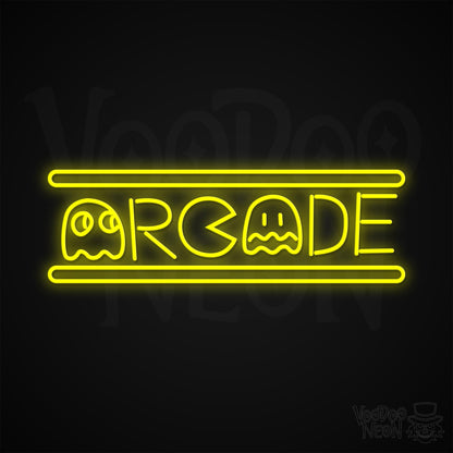 Retro Arcade Neon Sign - Yellow