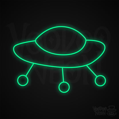 Retro Spaceship Neon Sign - Green