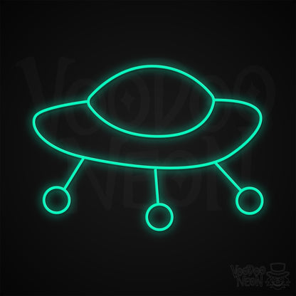 Retro Spaceship Neon Sign - Light Green