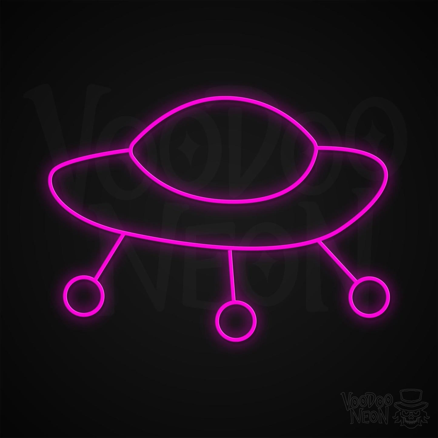 Retro Spaceship Neon Sign - Pink