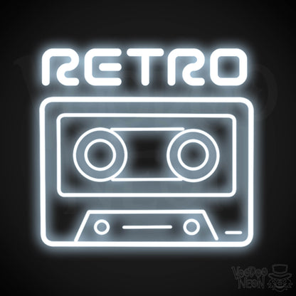Retro Tape Deck Neon Sign - Neon Tape Deck Wall Art - LED Artwork - Color Cool White