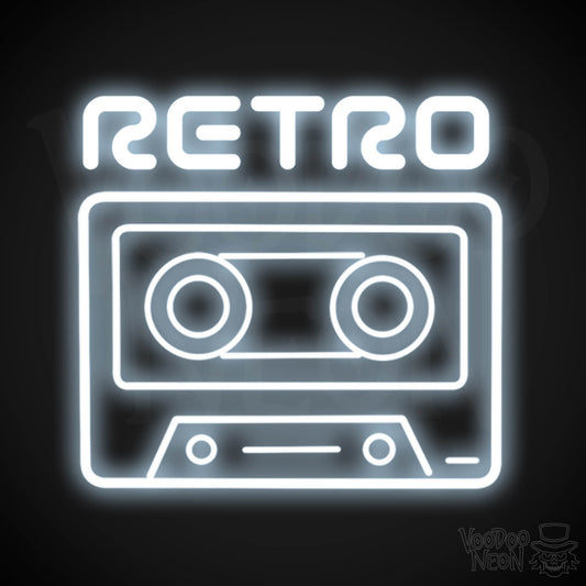 Retro Tape Deck Neon Sign - Neon Tape Deck Wall Art - LED Artwork - Color Cool White