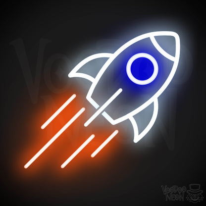 Neon Rocket - Rocket Neon Sign - Rocket Ship Neon Wall Art - Color Multi-Color