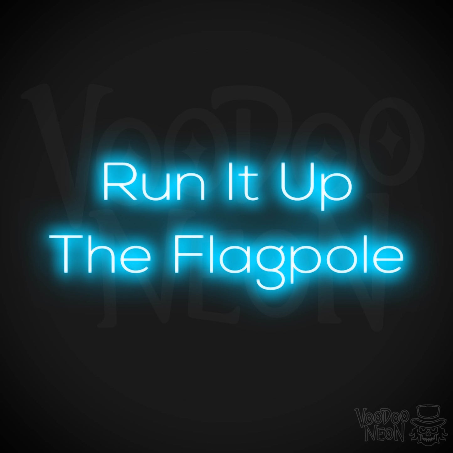 Run It Up The Flagpole LED Neon - Dark Blue