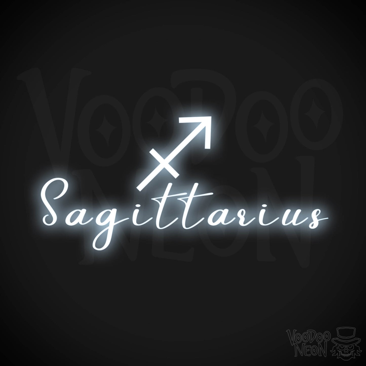 Sagittarius Neon Sign - Neon Sagittarius Sign - Sagittarius Symbol - Neon Wall Art - Color Cool White