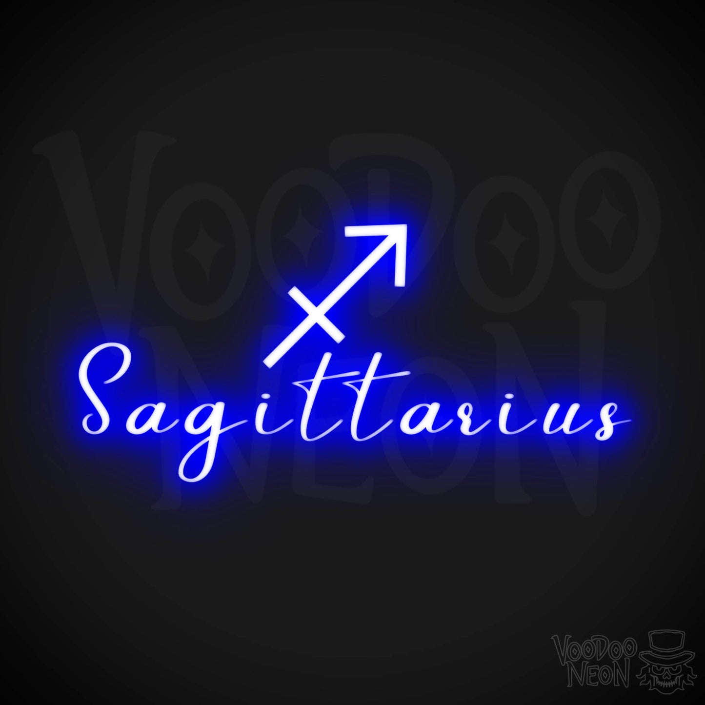 Sagittarius Neon Sign - Neon Sagittarius Sign - Sagittarius Symbol - Neon Wall Art - Color Dark Blue