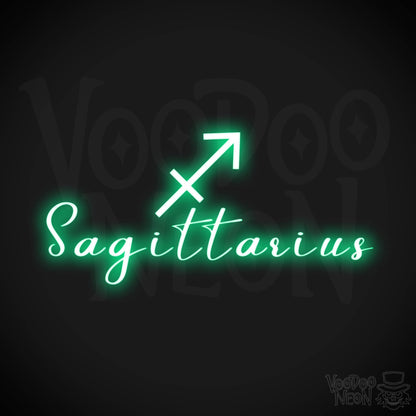 Sagittarius Neon Sign - Neon Sagittarius Sign - Sagittarius Symbol - Neon Wall Art - Color Green