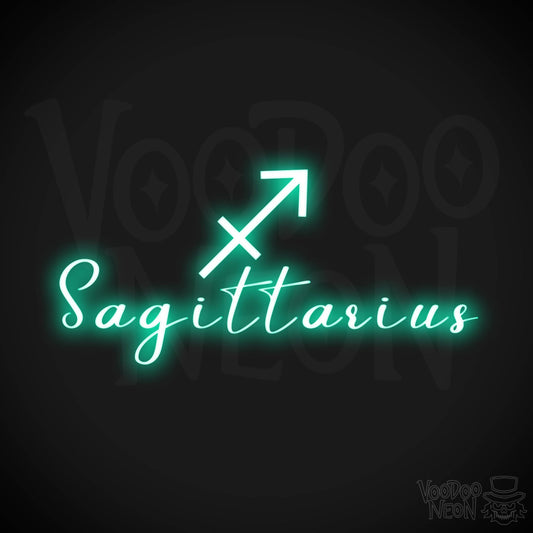 Sagittarius Neon Sign - Neon Sagittarius Sign - Sagittarius Symbol - Neon Wall Art - Color Light Green