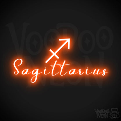 Sagittarius Neon Sign - Neon Sagittarius Sign - Sagittarius Symbol - Neon Wall Art - Color Orange