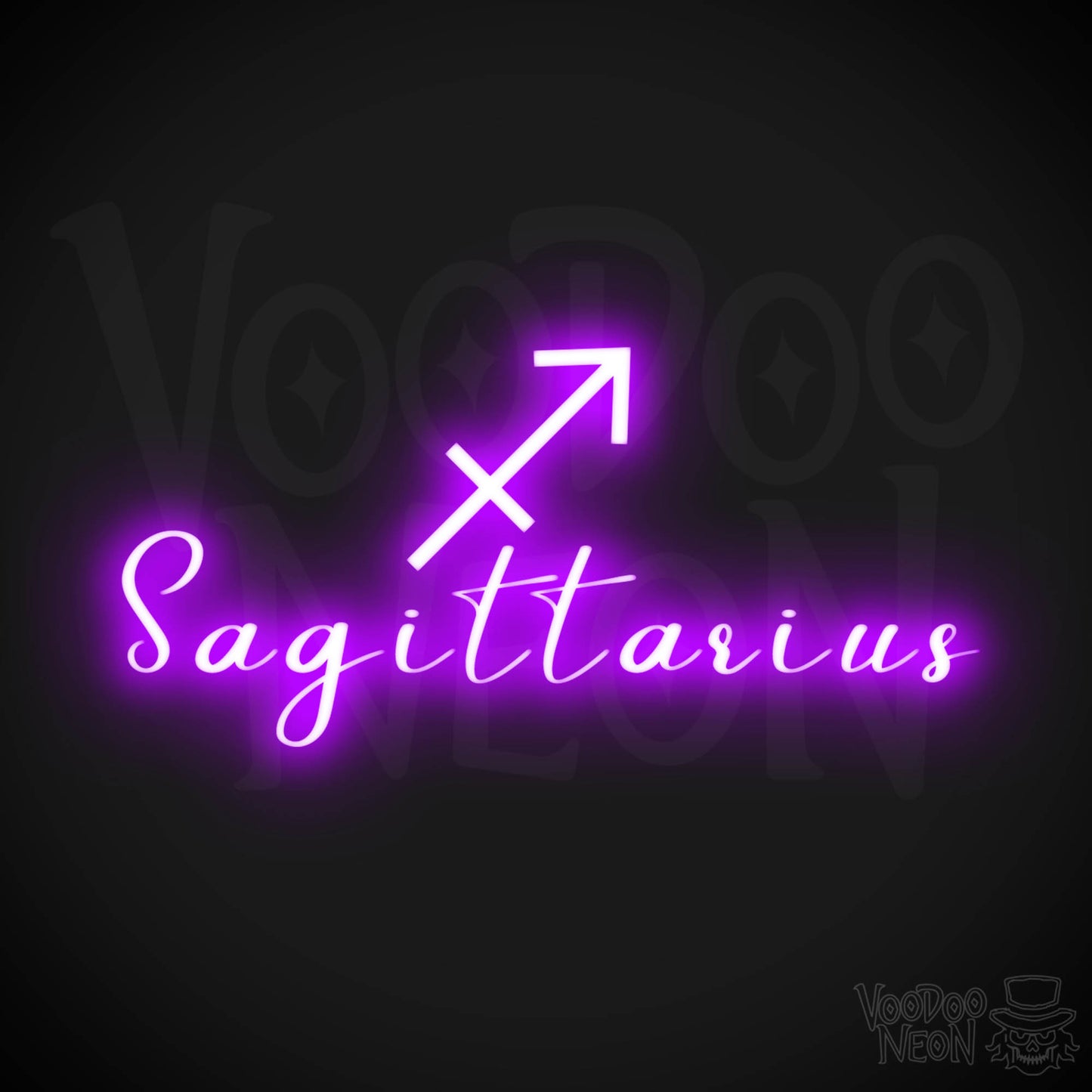 Sagittarius Neon Sign - Neon Sagittarius Sign - Sagittarius Symbol - Neon Wall Art - Color Purple