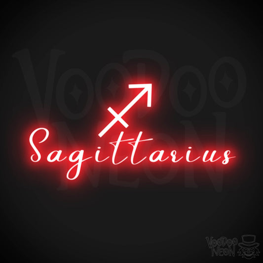 Sagittarius Neon Sign - Neon Sagittarius Sign - Sagittarius Symbol - Neon Wall Art - Color Red