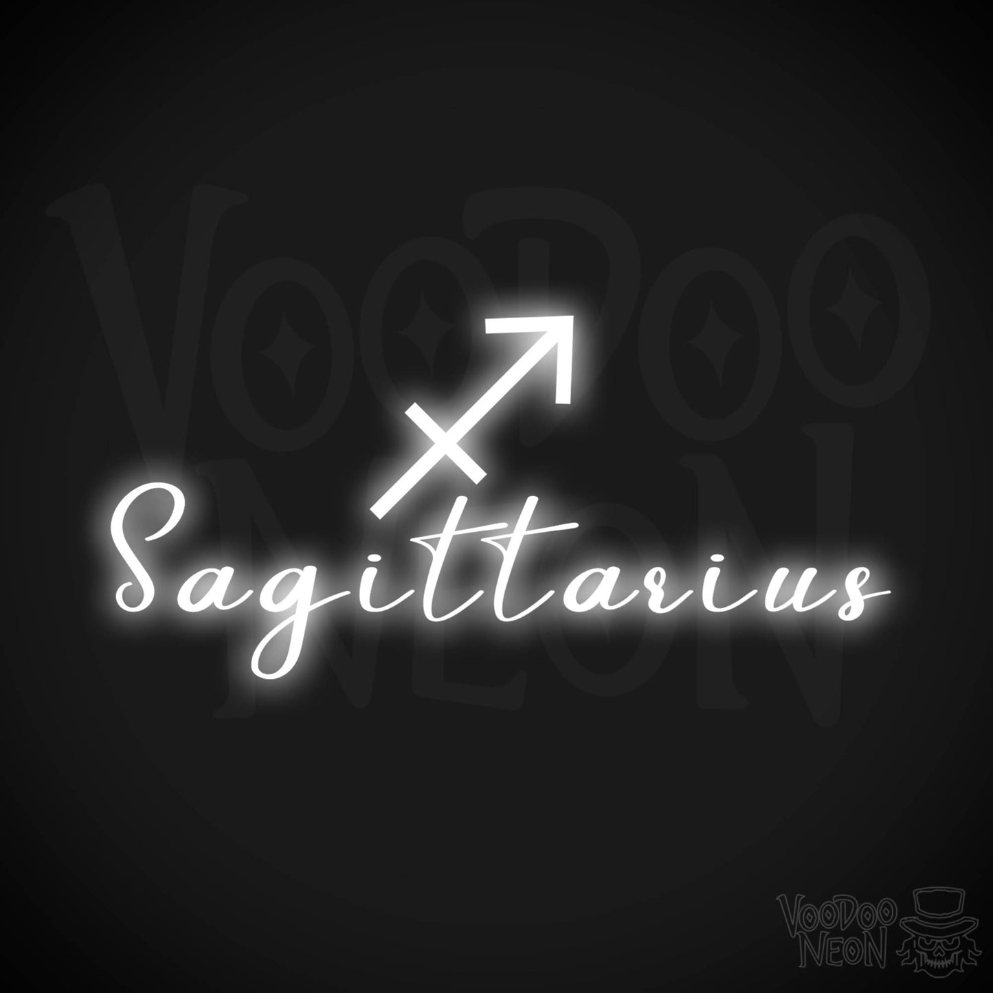 Sagittarius Neon Sign - Neon Sagittarius Sign - Sagittarius Symbol - Neon Wall Art - Color White