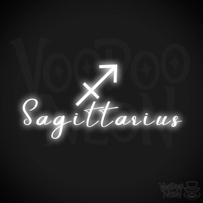 Sagittarius Neon Sign - Neon Sagittarius Sign - Sagittarius Symbol - Neon Wall Art - Color White