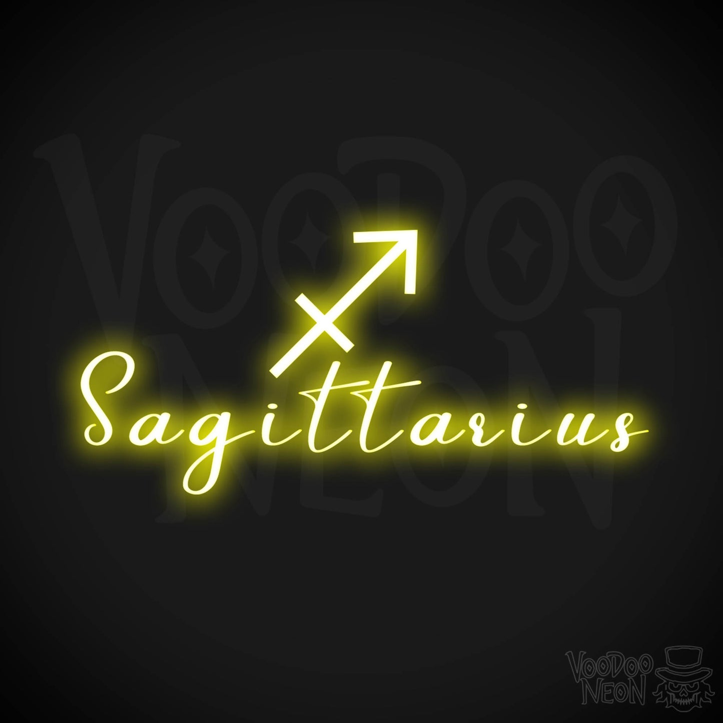 Sagittarius Neon Sign - Neon Sagittarius Sign - Sagittarius Symbol - Neon Wall Art - Color Yellow