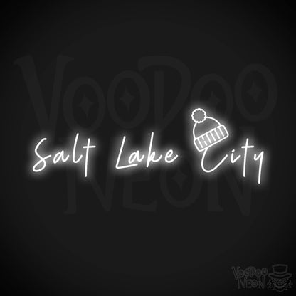 Salt Lake City Neon Sign - Neon Salt Lake City Sign - LED Signs - Wall Art - Color White
