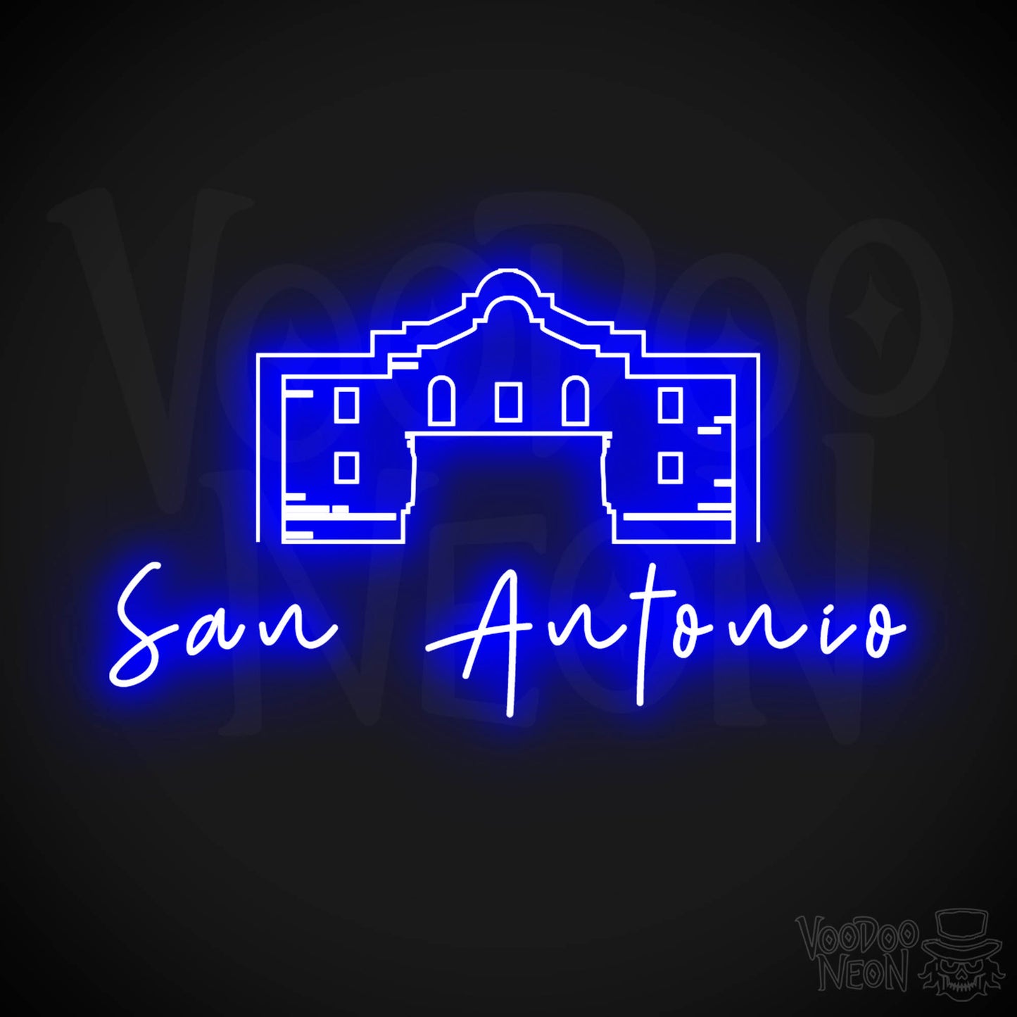 San Antonio Neon Sign - Neon San Antonio Sign - LED Signs - Wall Art - Color Dark Blue