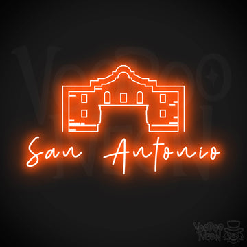 San Antonio Neon Sign - Neon San Antonio Sign - LED Signs - Wall Art - Color Orange