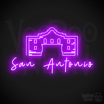 San Antonio Neon Sign - Neon San Antonio Sign - LED Signs - Wall Art - Color Purple