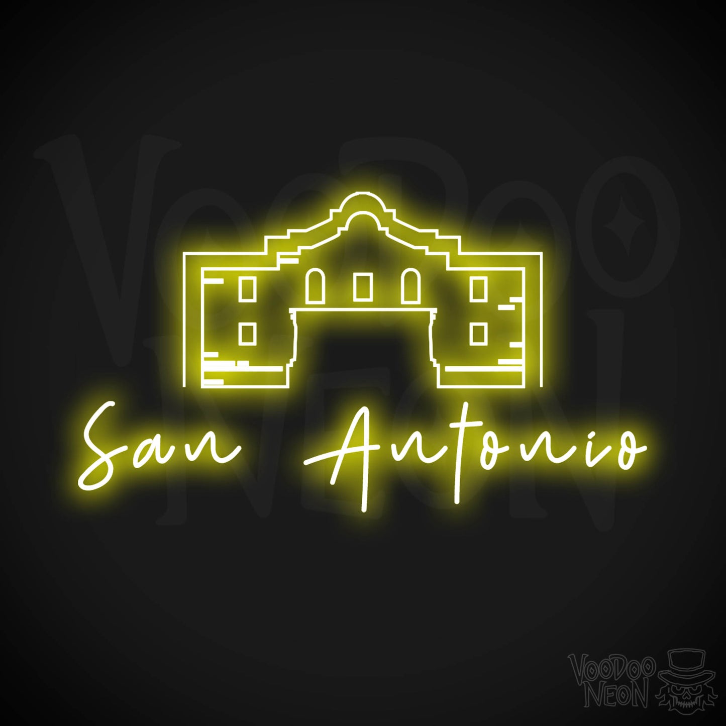 San Antonio Neon Sign - Neon San Antonio Sign - LED Signs - Wall Art - Color Yellow