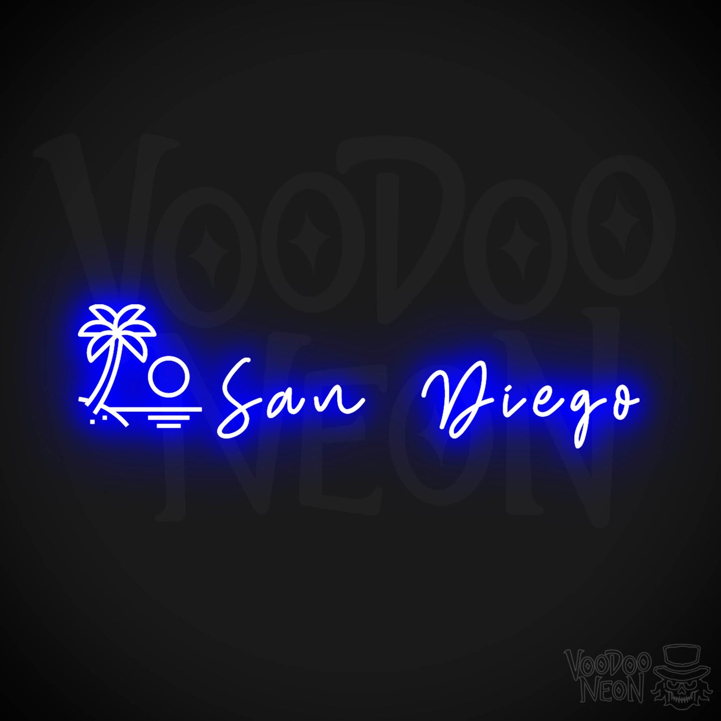 San Diego Neon Sign - Neon San Diego Sign - LED Signs - Wall Art - Color Dark Blue