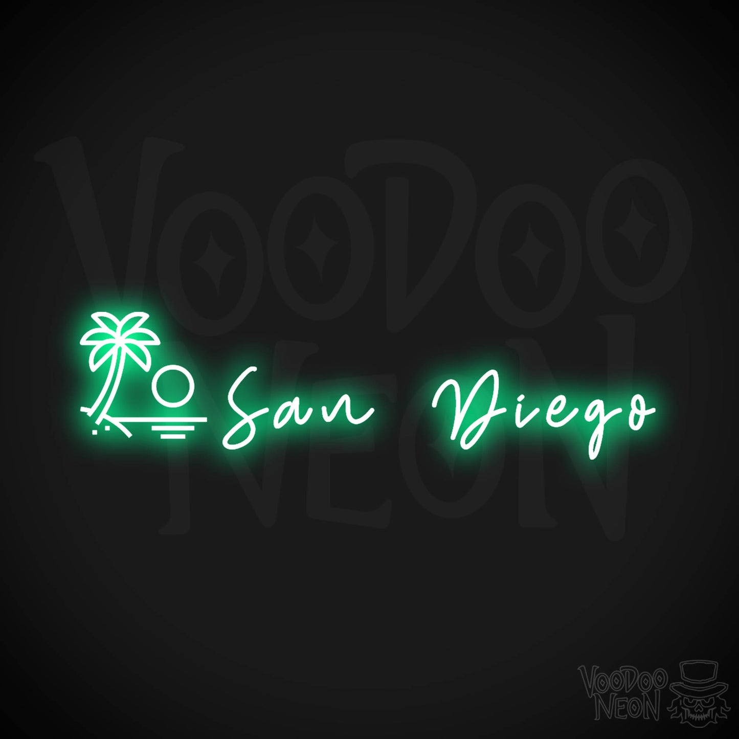 San Diego Neon Sign - Neon San Diego Sign - LED Signs - Wall Art - Color Green