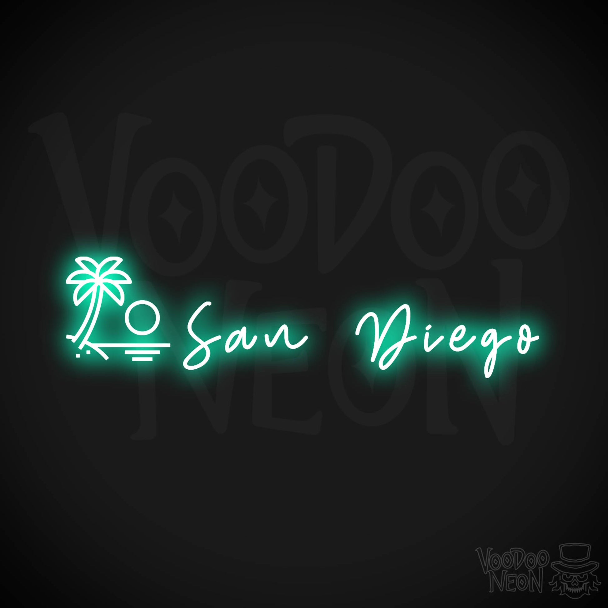 San Diego Neon Sign - Neon San Diego Sign - LED Signs - Wall Art - Color Light Green