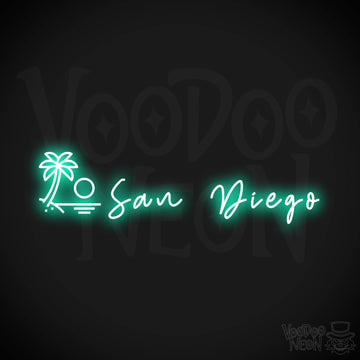 San Diego Neon Sign - Neon San Diego Sign - LED Signs - Wall Art - Color Light Green