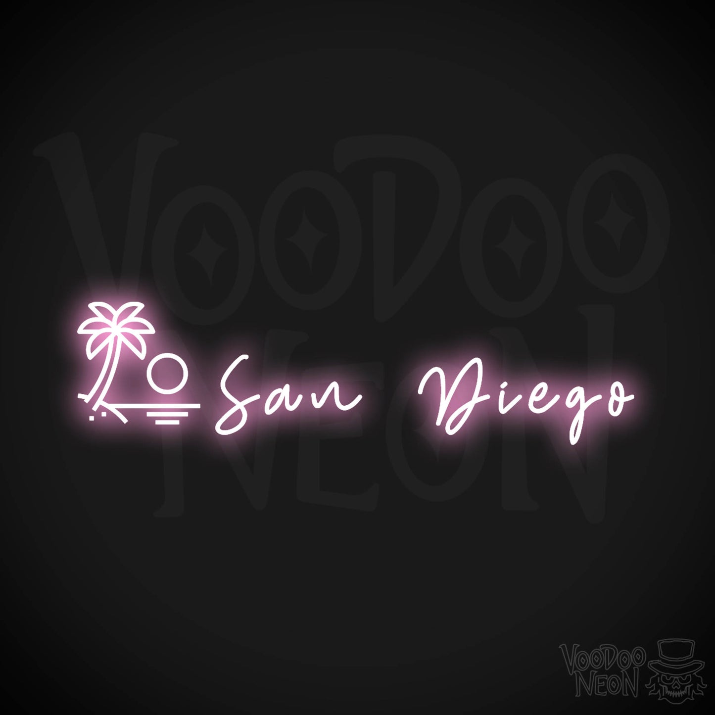 San Diego Neon Sign - Neon San Diego Sign - LED Signs - Wall Art - Color Light Pink