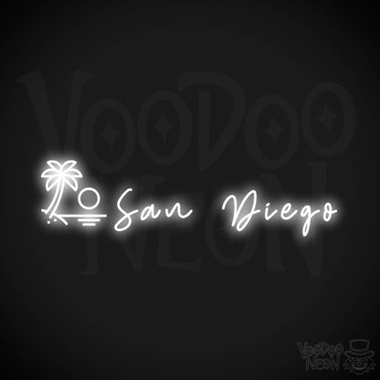 San Diego Neon Sign - Neon San Diego Sign - LED Signs - Wall Art - Color White