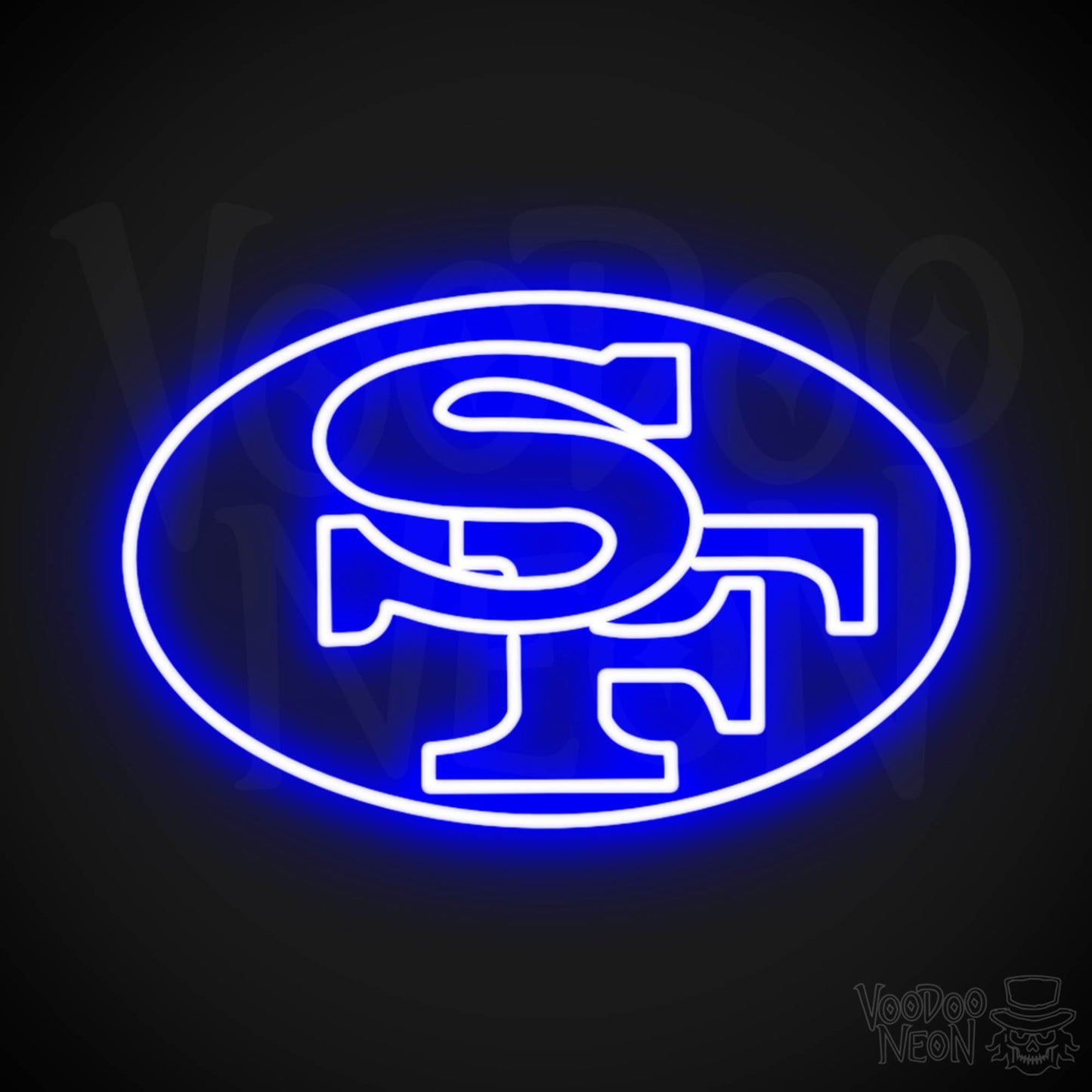 San Francisco 49ers Neon Sign - San Francisco 49ers Sign - Neon 49ers Logo Wall Art - Color Dark Blue