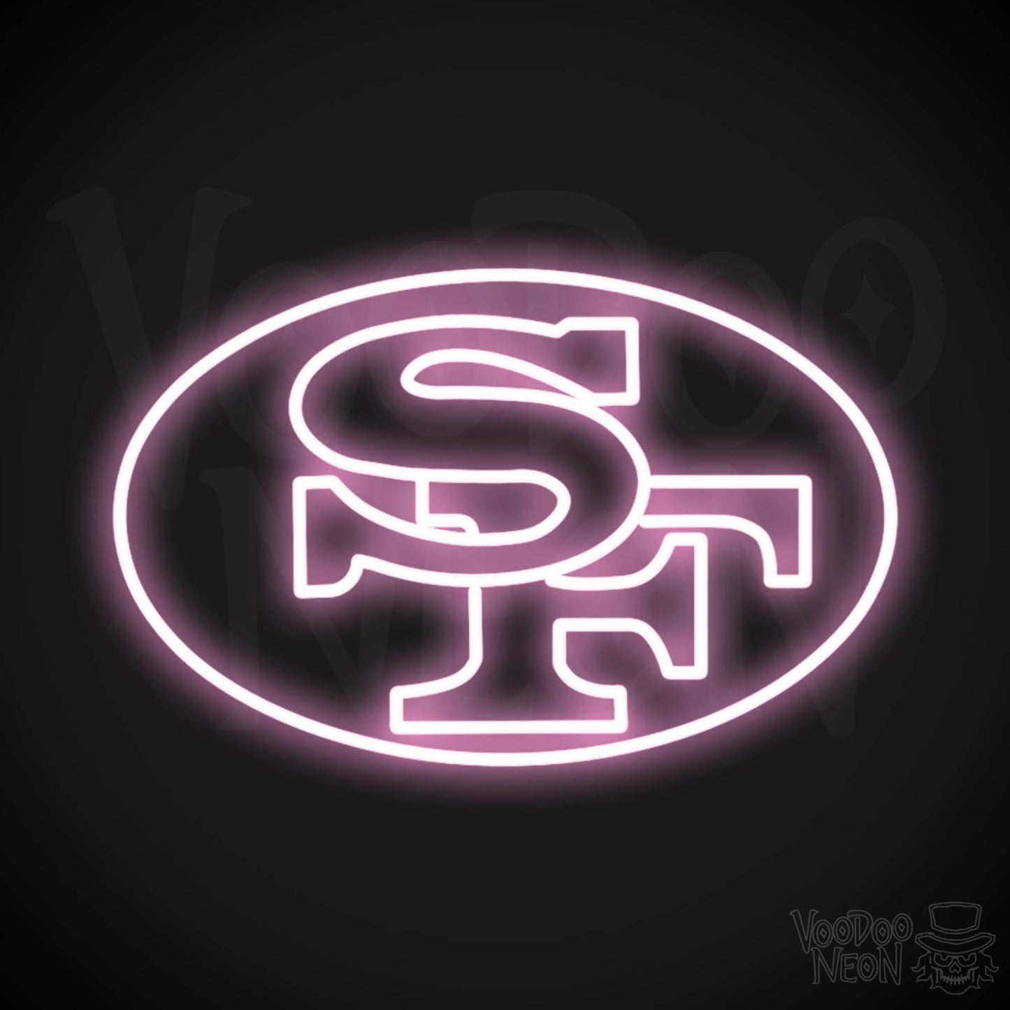 San Francisco 49ers Neon Sign - San Francisco 49ers Sign - Neon 49ers Logo Wall Art - Color Light Pink