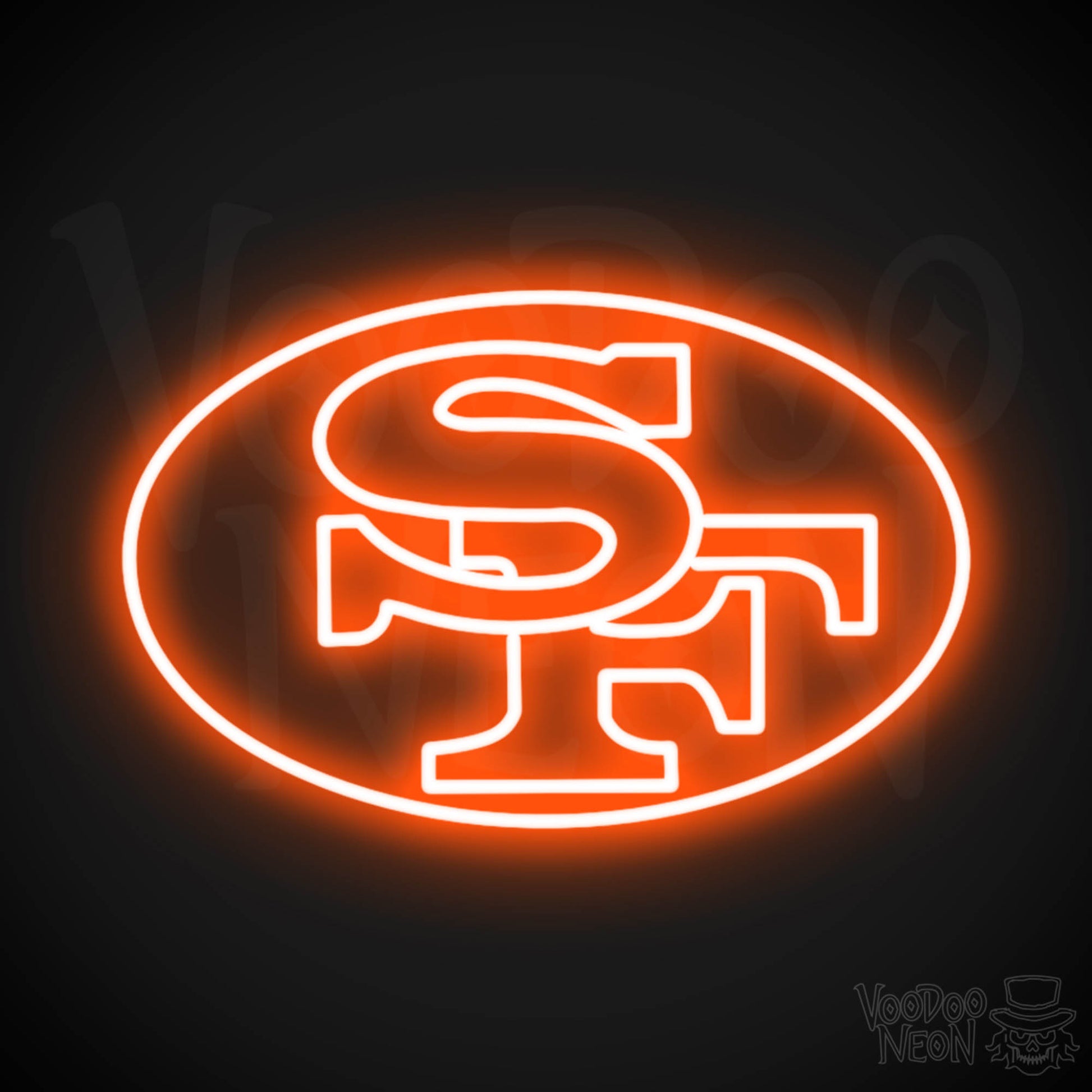 San Francisco 49ers Neon Sign - San Francisco 49ers Sign - Neon 49ers Logo Wall Art - Color Orange